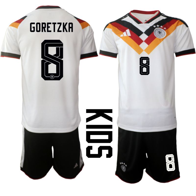 Youth 2026 World Cup National Team Germany home white #8 Soccer Jersey 01